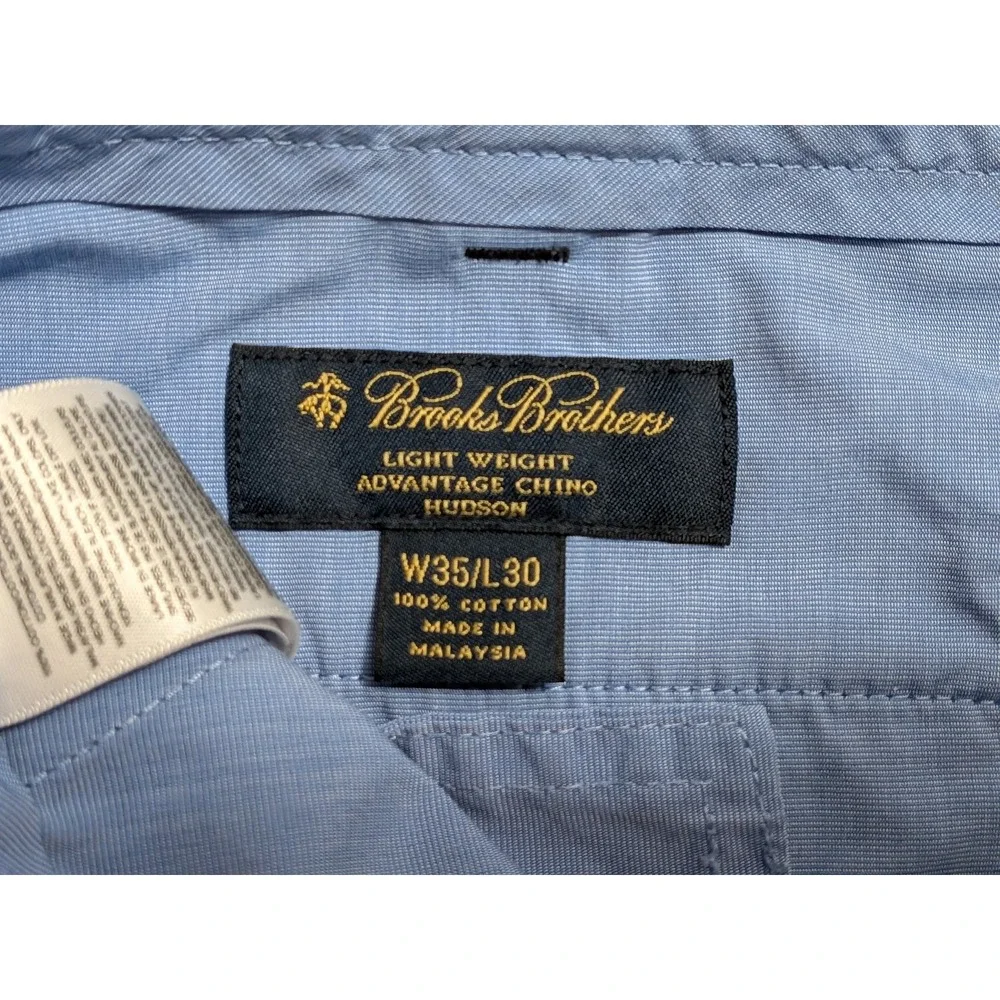 Brooks Brothers Men's 35x30 Navy Blue Advantage Chino Pants Lightweight Hudson